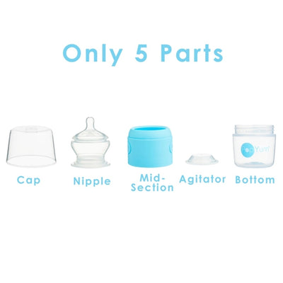 Kit De Mamadeira PopYum Com Mixer Blue 150ML - Design Eficiente